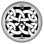 Celtic Knot B&W Wall Clock (Silver)