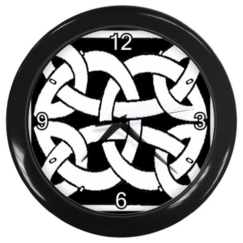 Celtic Knot B&W Wall Clock (Black) from ArtsNow.com Front