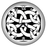 Celtic Knot B&W Wall Clock (Silver)