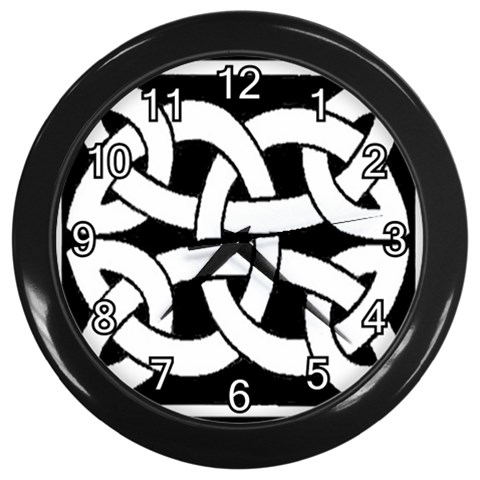 Celtic Knot B&W Wall Clock (Black) from ArtsNow.com Front