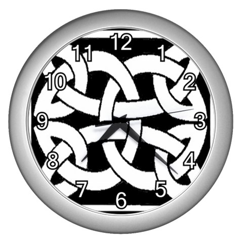 Celtic Knot B&W Wall Clock (Silver) from ArtsNow.com Front