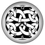 Celtic Knot B&W Wall Clock (Silver)