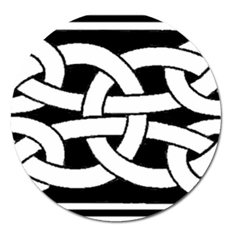 Celtic Knot B&W Magnet 5  (Round) from ArtsNow.com Front