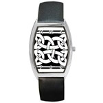 Celtic Knot B&W Barrel Style Metal Watch