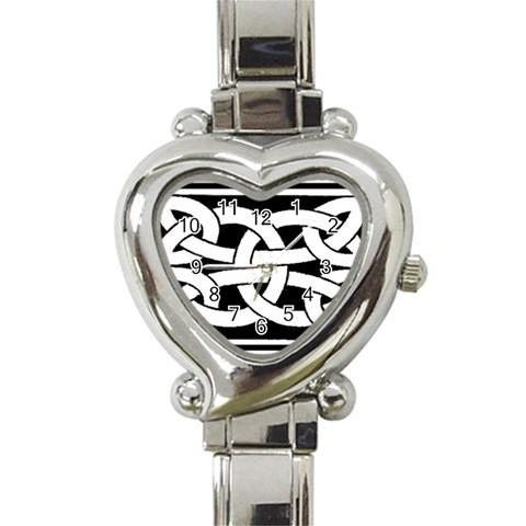 Celtic Knot B&W Heart Italian Charm Watch from ArtsNow.com Front