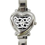 Celtic Knot B&W Heart Italian Charm Watch