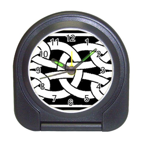 Celtic Knot B&W Travel Alarm Clock from ArtsNow.com Front