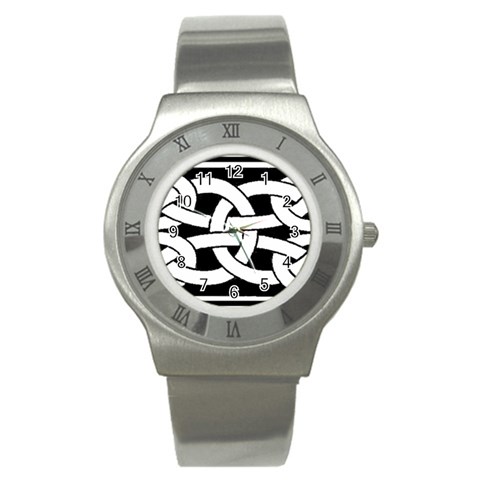 Celtic Knot B&W Stainless Steel Watch from ArtsNow.com Front