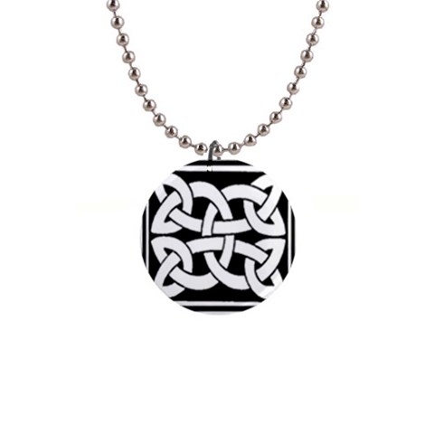 Celtic Knot B&W 1  Button Necklace from ArtsNow.com Front