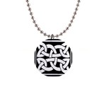 Celtic Knot B&W 1  Button Necklace