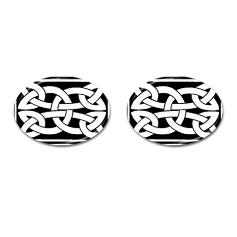 Celtic Knot B&W Cufflinks (Oval) from ArtsNow.com Front(Pair)