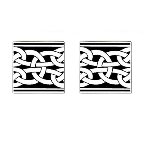 Celtic Knot B&W Cufflinks (Square) from ArtsNow.com Front(Pair)