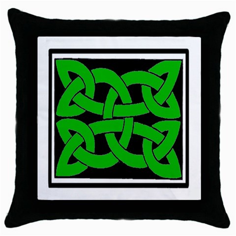 Celtic Knot_Green Throw Pillow Case (Black) from ArtsNow.com Front