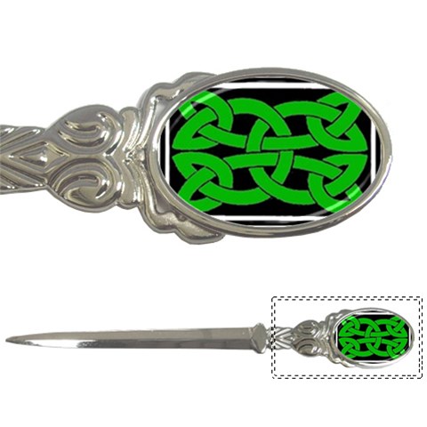 Celtic Knot_Green Letter Opener from ArtsNow.com Front