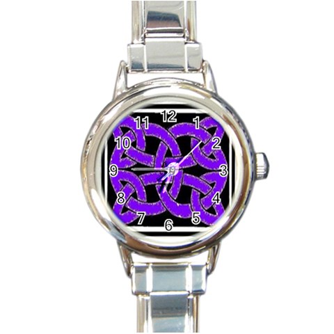 Celtic Knot_Purple Round Italian Charm Watch from ArtsNow.com Front