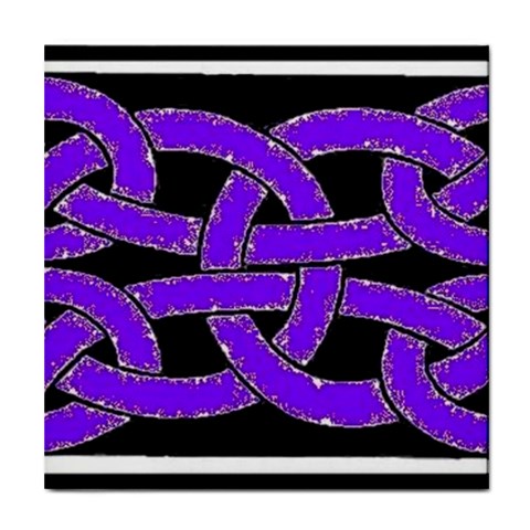 Celtic Knot_Purple Tile Coaster from ArtsNow.com Front