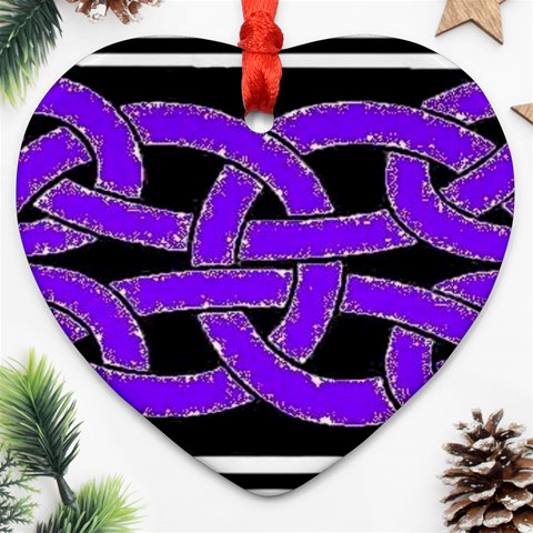 Celtic Knot_Purple Ornament (Heart) from ArtsNow.com Front