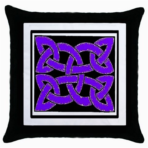 Celtic Knot_Purple Throw Pillow Case (Black) from ArtsNow.com Front