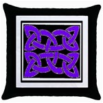 Celtic Knot_Purple Throw Pillow Case (Black)