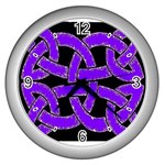 Celtic Knot_Purple Wall Clock (Silver)