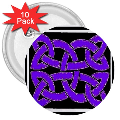 Celtic Knot_Purple 3  Button (10 pack) from ArtsNow.com Front