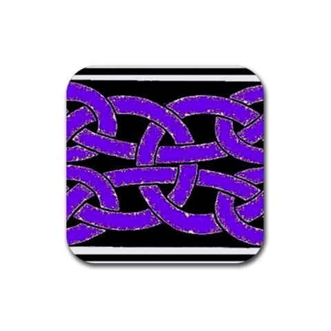 Celtic Knot_Purple Rubber Coaster (Square) from ArtsNow.com Front