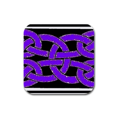 Celtic Knot_Purple Rubber Square Coaster (4 pack) from ArtsNow.com Front