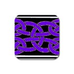 Celtic Knot_Purple Rubber Square Coaster (4 pack)