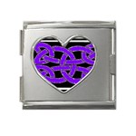 Celtic Knot_Purple Mega Link Heart Italian Charm (18mm)