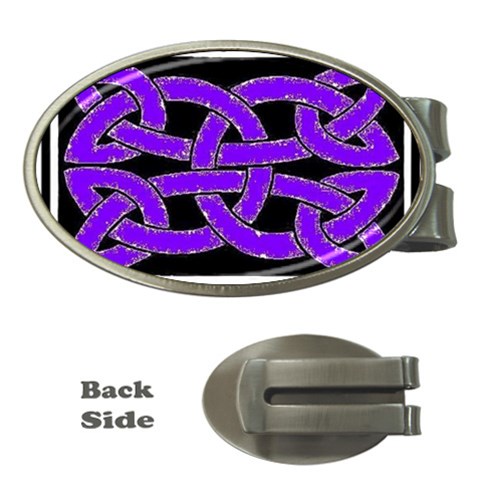 Celtic Knot_Purple Money Clip (Oval) from ArtsNow.com Front