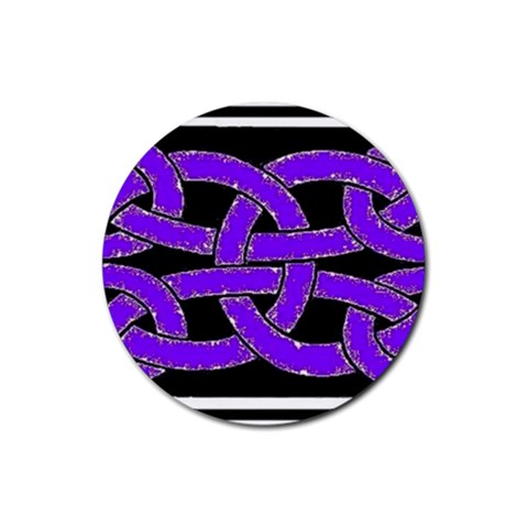 Celtic Knot_Purple Rubber Coaster (Round) from ArtsNow.com Front