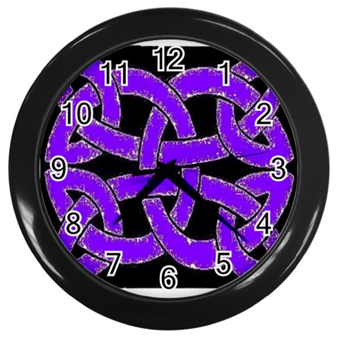 Celtic Knot_Purple Wall Clock (Black) from ArtsNow.com Front