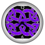 Celtic Knot_Purple Wall Clock (Silver)