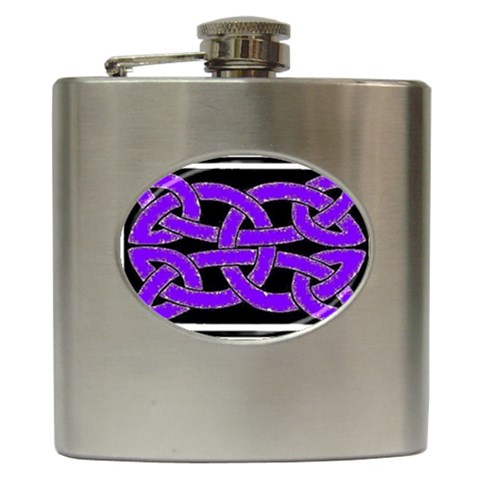 Celtic Knot_Purple Hip Flask (6 oz) from ArtsNow.com Front