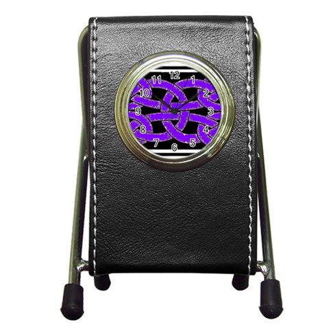 Celtic Knot_Purple Pen Holder Desk Clock from ArtsNow.com Front