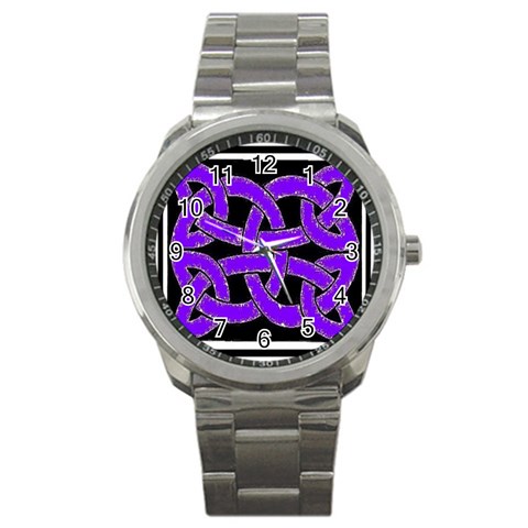 Celtic Knot_Purple Sport Metal Watch from ArtsNow.com Front