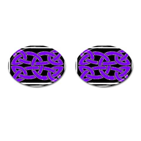 Celtic Knot_Purple Cufflinks (Oval) from ArtsNow.com Front(Pair)