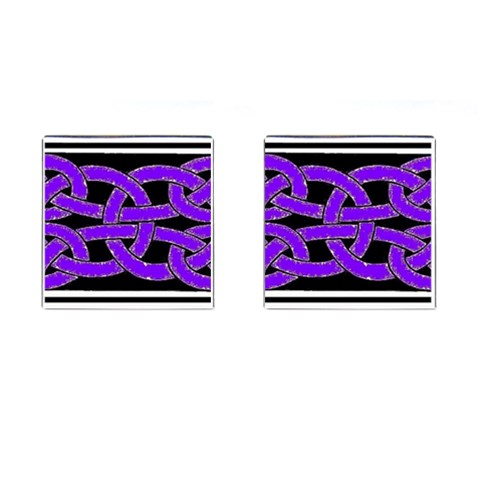 Celtic Knot_Purple Cufflinks (Square) from ArtsNow.com Front(Pair)