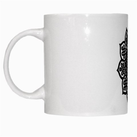 Celtic Mandala B&W White Mug from ArtsNow.com Left