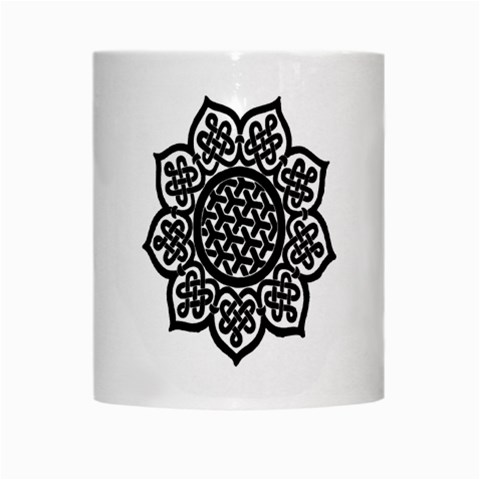 Celtic Mandala B&W White Mug from ArtsNow.com Center