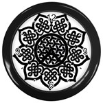 Celtic Mandala B&W Wall Clock (Black)