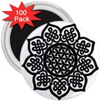 Celtic Mandala B&W 3  Magnet (100 pack)