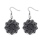 Celtic Mandala B&W 1  Button Earrings