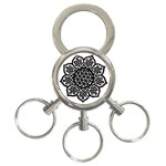 Celtic Mandala B&W 3-Ring Key Chain