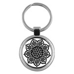 Celtic Mandala B&W Key Chain (Round)