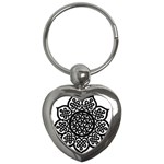 Celtic Mandala B&W Key Chain (Heart)