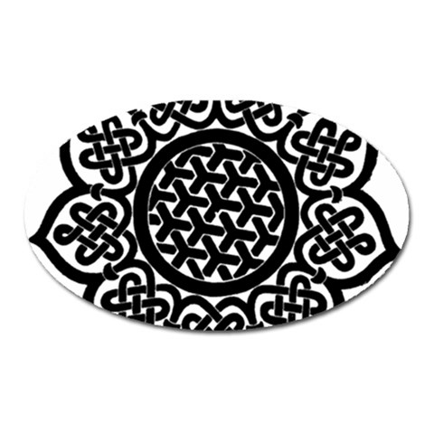 Celtic Mandala B&W Magnet (Oval) from ArtsNow.com Front