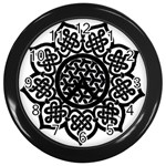 Celtic Mandala B&W Wall Clock (Black)