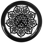 Celtic Mandala B&W Wall Clock (Black)