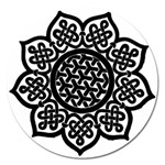 Celtic Mandala B&W Magnet 5  (Round)